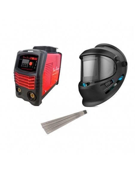 Soldador eléctrico PowerGround y Máscara de protección + Electrodos para soldar