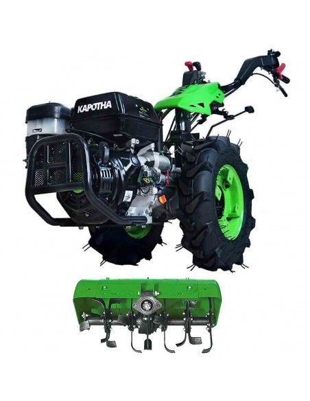 Motocultor Profesional Gasolina 420cc 13cv Arranque Eléctrico con Rotavator 80cm - Kapotha K-13